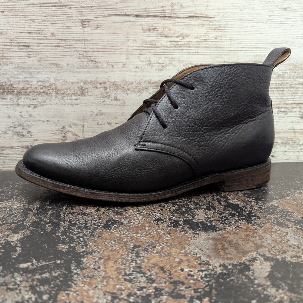 Mens J.D. Fisk Chukka Boots Sz 8 Used Black Leather 1003 Classic Casual Ankle